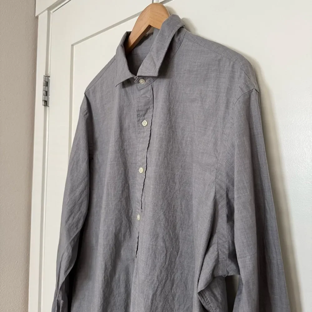 Polo Ralph Lauren Shirt Mens XXL Gray Classic Fit Button Up Long Sleeve Career